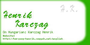 henrik karczag business card